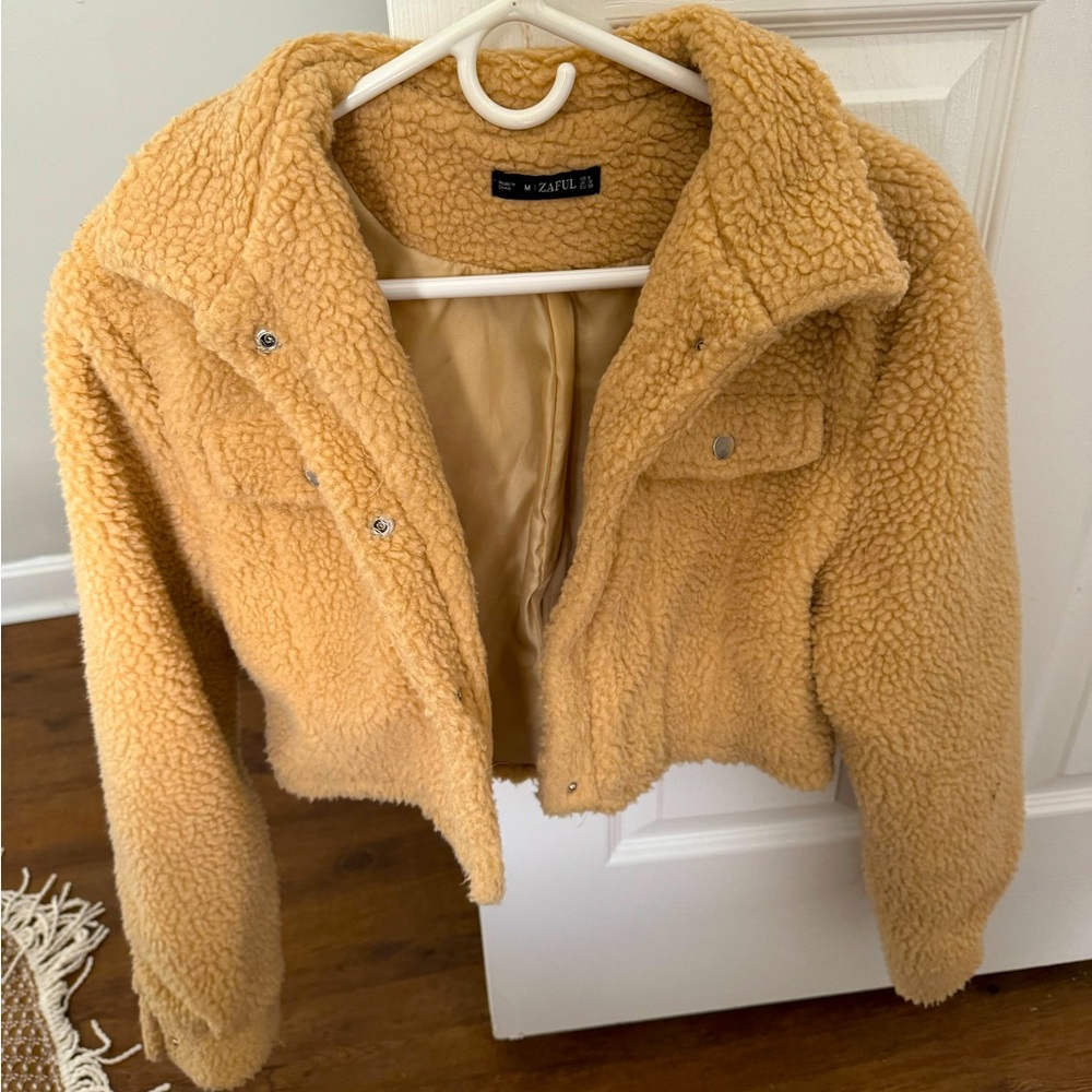 Zaful sherpa crop jacket